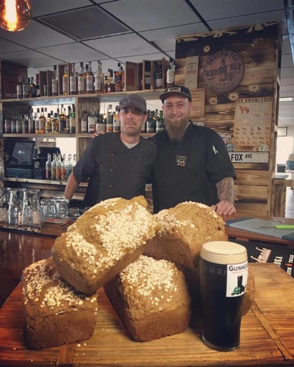 Brady (left) with his restaurant partner Graham “Fox” Farris.