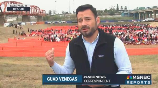 NBC News reporter Guad Venegas appeared on MSNBC for a live report from the southern border on Thursday.