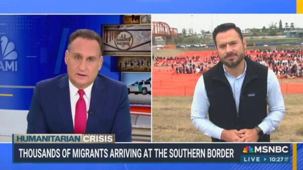 During the segment, he told MSNBC anchor Jose Diaz-Balart that he had never seen as many people at the border crossing as he did on that day.