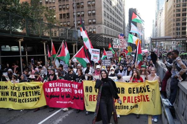 The protests were also held in the streets of New York City.