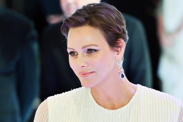 Princess Charlene in white gown