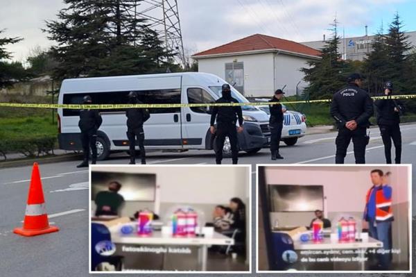 Police have cordon off the road leading to Procter & Gamble's factory in Gebze, Turkey, after a gunman took seven workers hostage.