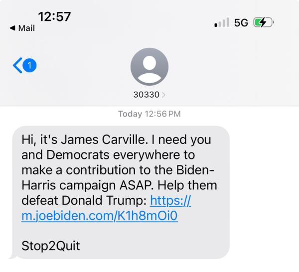 Carville insisted that he “never signed off on that