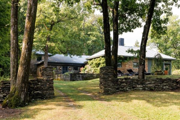 Stone walls outside the property add charm