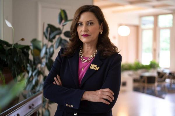 Michigan Governor Gretchen Whitmer gave a cool welcome to Do<em></em>nald Trump and JD Vance. 