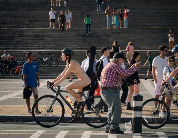 The event kicked off at 5 p.m. Saturday, though bikers gathered hours before to paint their bodies. 