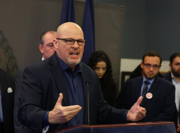 United Federation of Teachers president Michael Mulgrew spoke out against a proposed casino in TImes Square.