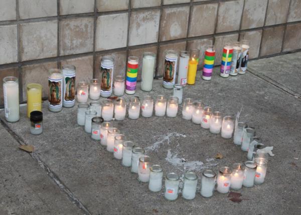 A candle memorial was set up for Blimpey near the scene wher<em></em>e he collapsed.