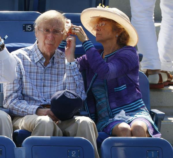 Us Actor Gene Wilder (l) Has Sun Block Applied by His Wife Karen Boyer