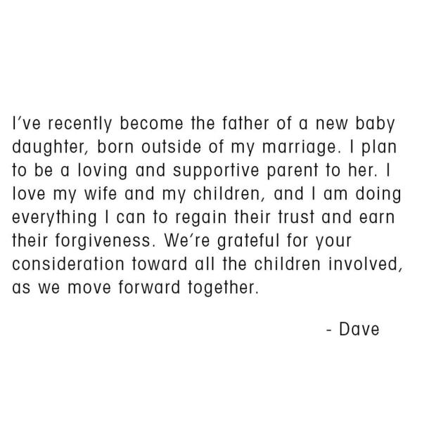 Dave Grohl's baby announcement. 