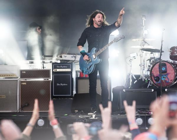 Dave Grohl performs with Foo Fighters at Roskilde Festival 2024 on July 5.