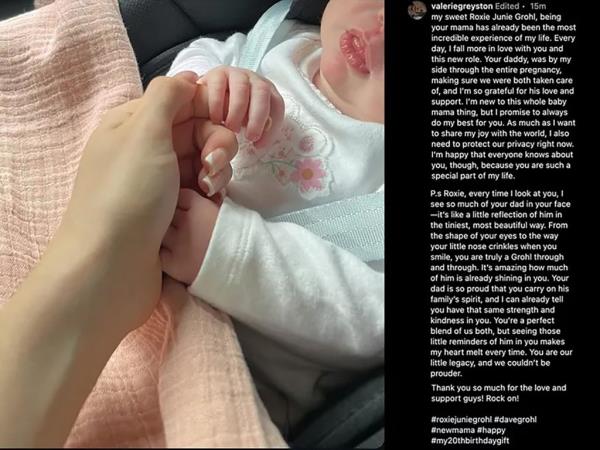 The fake Instagram post claiming to show his newborn daughter.