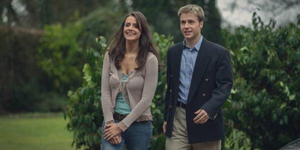 From left: Meg Bellamy as Kate Middleton and Ed McVey as Prince William in Season 6 of “The Crown.” 