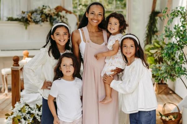 Birdie Pruessner (center) and her four kids all died in a house fire on Monday.
