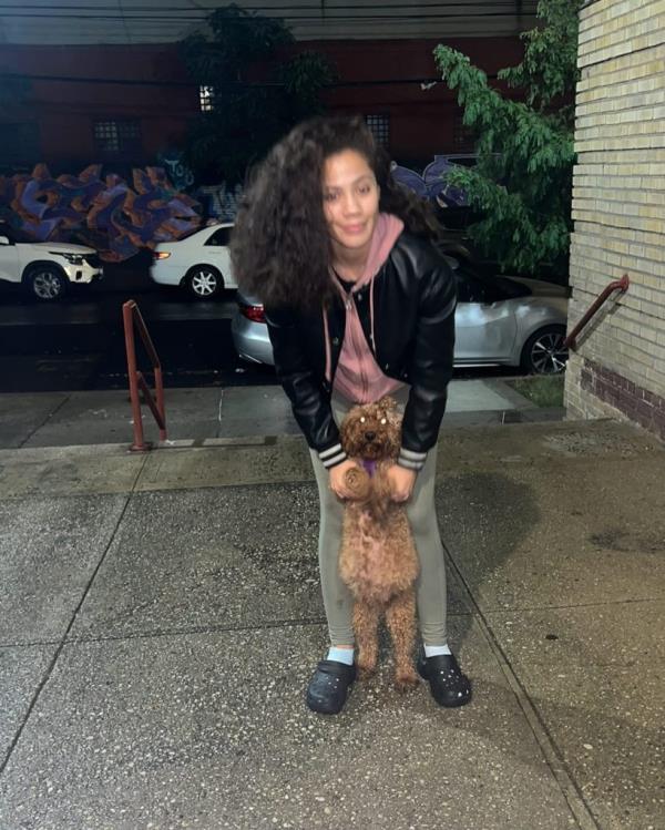 Margarite Oquendo with her dog