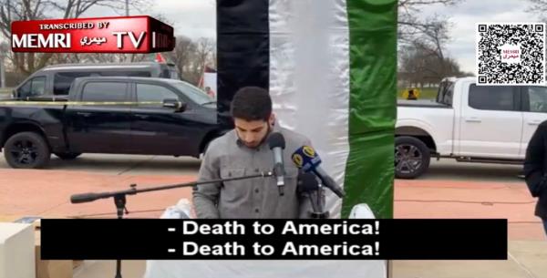 Muslim protesters were heard chanting 'death to America' and 'death to Israel' during a rally in Dearborn, Mich. on Friday.
