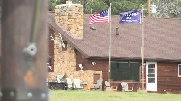 Metz home adorned with Trump and American flags