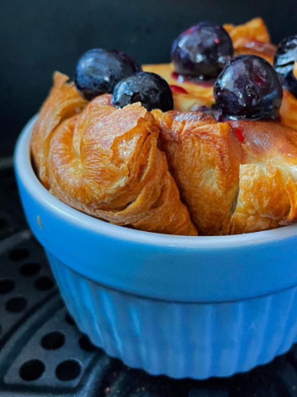 A muffin being baked in an air fryer