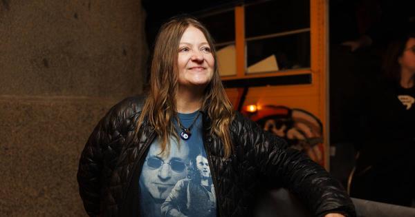 Rush fan Dave Goldwater before attending a book tour for Geddy Lee at the Auditorium Theatre, Dec. 3, 2023, in Chicago.