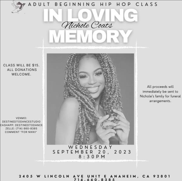 A flyer to raise funds for Nikki Coats' funeral costs  