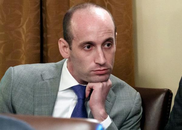 Stephen Miller is pictured in 2018 at the Trump White House, wher<em></em>e he helped design anti-immigration reforms.