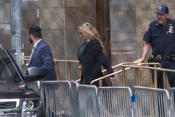 Stormy Daniels leaving court after testifying at former President Do<em></em>nald Trump's Manhattan 