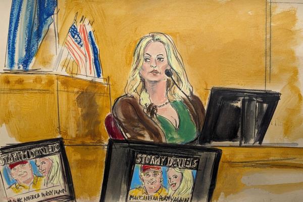 Trump's lawyer said that Daniels' career in pornography made her story a<em></em>bout her affair with Trump less believable. 