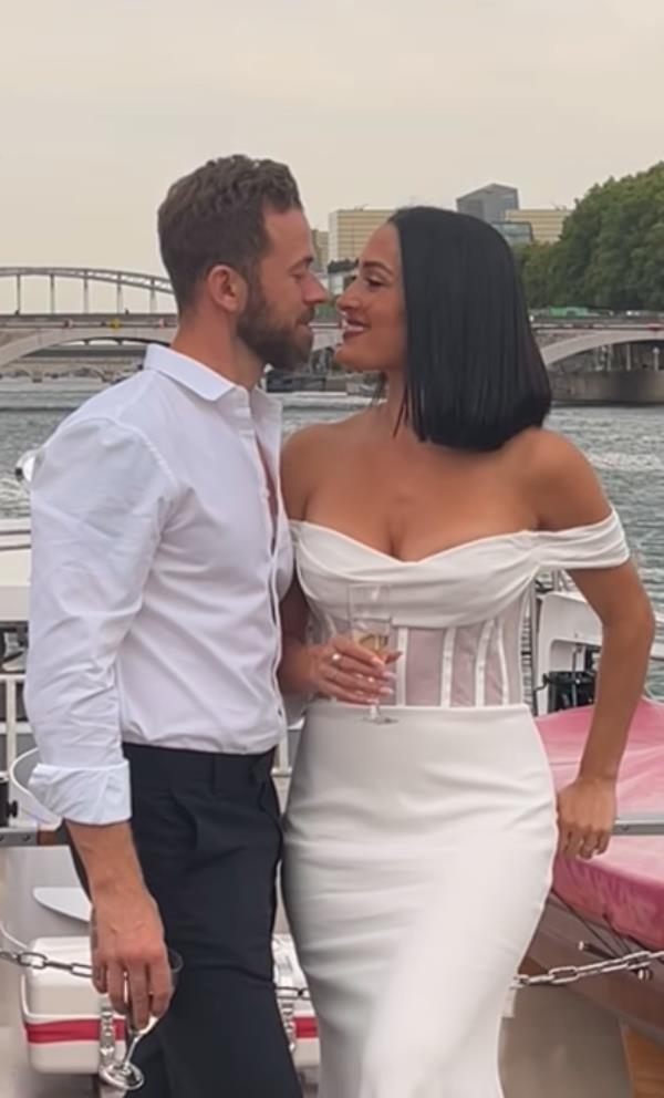 Artem Chigvintsev and Nikki Bella during their wedding celebrations.