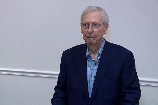 Top U.S. Senate Republican Mitch McCo<em></em>nnell appears to freeze up for more than 30 seco<em></em>nds during a public appearance before he was escorted away, the second such incident in a little more than a month, after an event with the Northern Kentucky Chamber of Commerce in Covington, Kentucky, U.S.