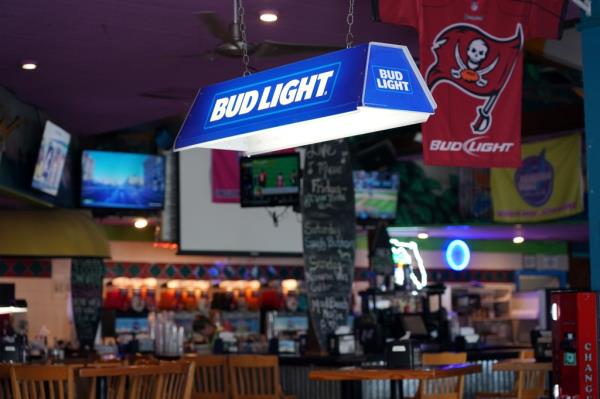 Bud light sign in bar