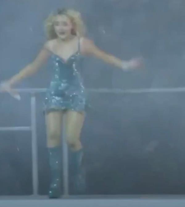 Sabrina Carpenter was performing at San Francisco's Outside Lands Music Festival on Saturday when a stray firework came too close to her.