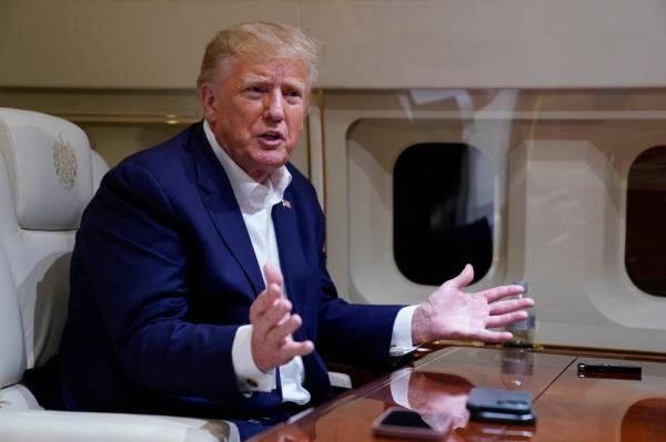 Trump purchased his $100 million Boeing 757 in 2010 and the heavily customized plane includes gold plated accents, two private guestrooms, three bathrooms, dining and co<em></em>nference areas and an extensive entertainment system.