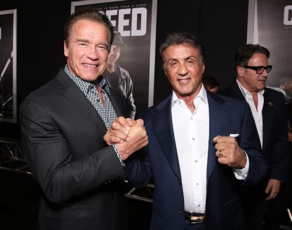 Arnold Schwarzenegger and Sylvester Stallone pictured in 2015.