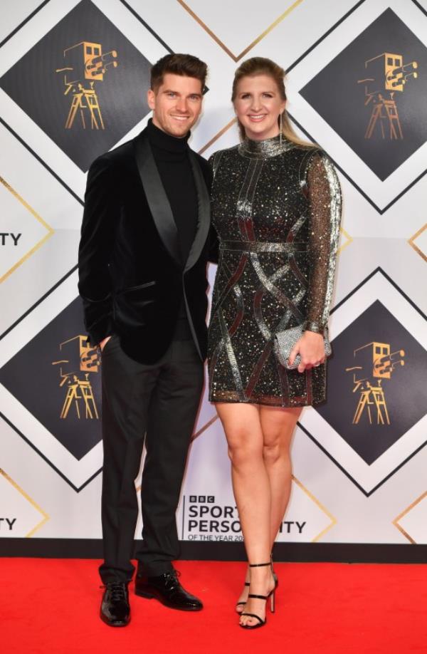 MANCHESTER, ENGLAND - DECEMBER 21: Andy Parsons and Rebecca Adlington attend BBC Sports Perso<em></em>nality Of The Year at Dock10 Studios on December 21, 2022 in Manchester, England. (Photo by Anthony Devlin/Getty Images)