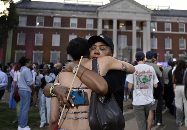 Glum Harris supporters mourned her loss at that event.