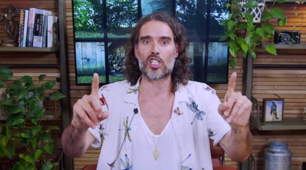 Russell Brand addressing the allegations made against him in a YouTube video on his channel.