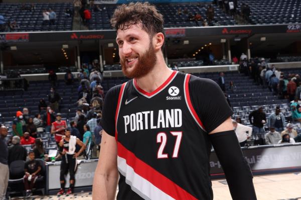 Jusuf Nurkic of the Portland Trail Blazers in February 2022.