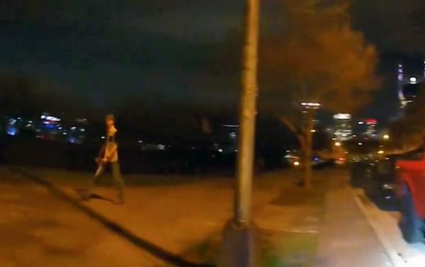 Bodycam video posted by Nashville PD shows Strain havin<em></em>g a brief interaction with an officer.