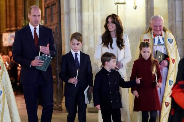 Prince William, Prince George, Prince Louis, Kate Middleton and Princess Charlotte on Friday. 