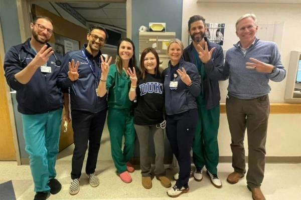 Stephenson with her care team. 