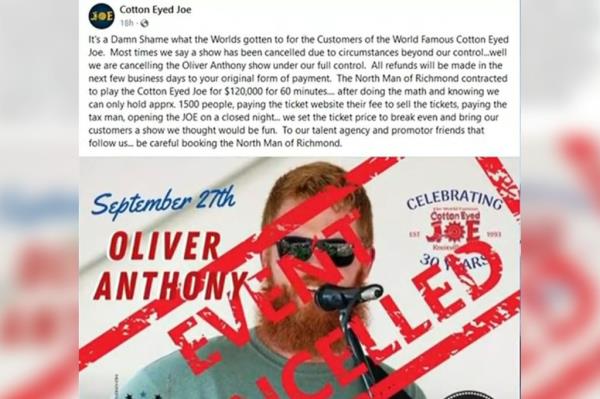 Cotton Eyed Joe posted to Facebook the event was canceled after the ticket co<em></em>nundrum and failed negotiations. 