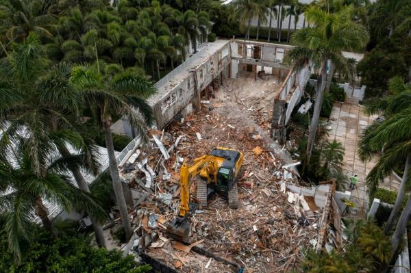 Ruins of Epstein Palm Beach mansion.