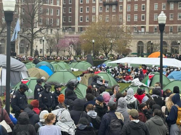 The Columbia University campus pictured on April 18, 2024.