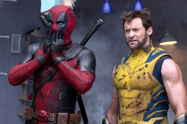 Ryan Reynolds and Hugh Jackman as Deadpool and Wolverine