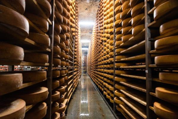Surpluses of cheese have been stores in caves beneath Missouri.