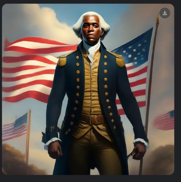 Image of black George Washington generated by Google Gemini.