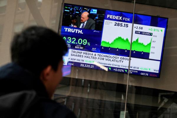 Trump Media's stock has been volatile. It is co<em></em>nsidered by some Wall Street analysts as a meme stock.