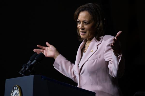 The slip-up happened during remarks given by Harris at Coppin State University in Baltimore, Md.