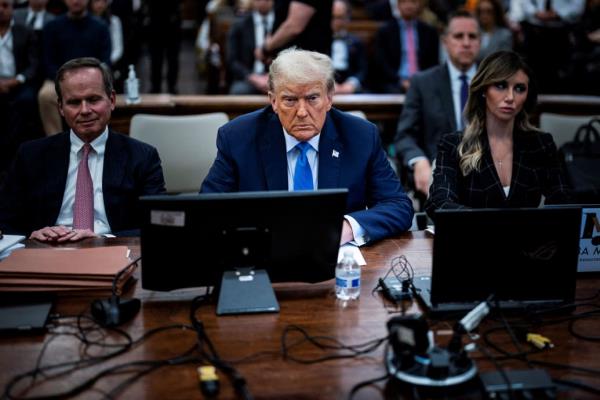 Former President Do<em></em>nald Trump attends the Trump Organization civil fraud trial.
