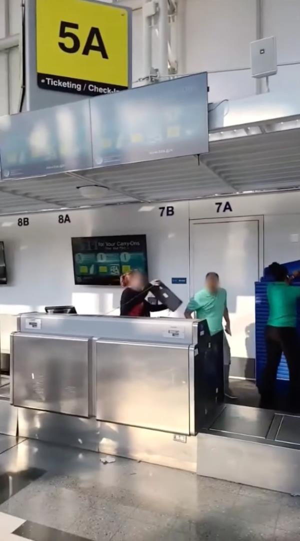 crazy airport lady